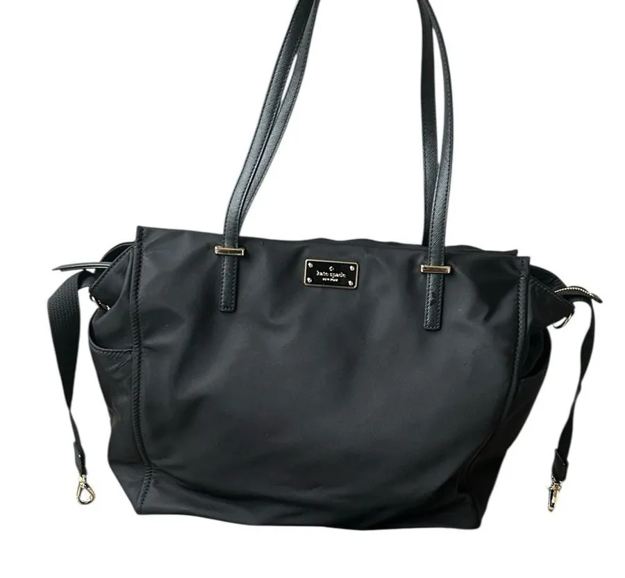 Kate Spade Kaylie Baby Bag Classic Black Nylon Tote Diaper Bag