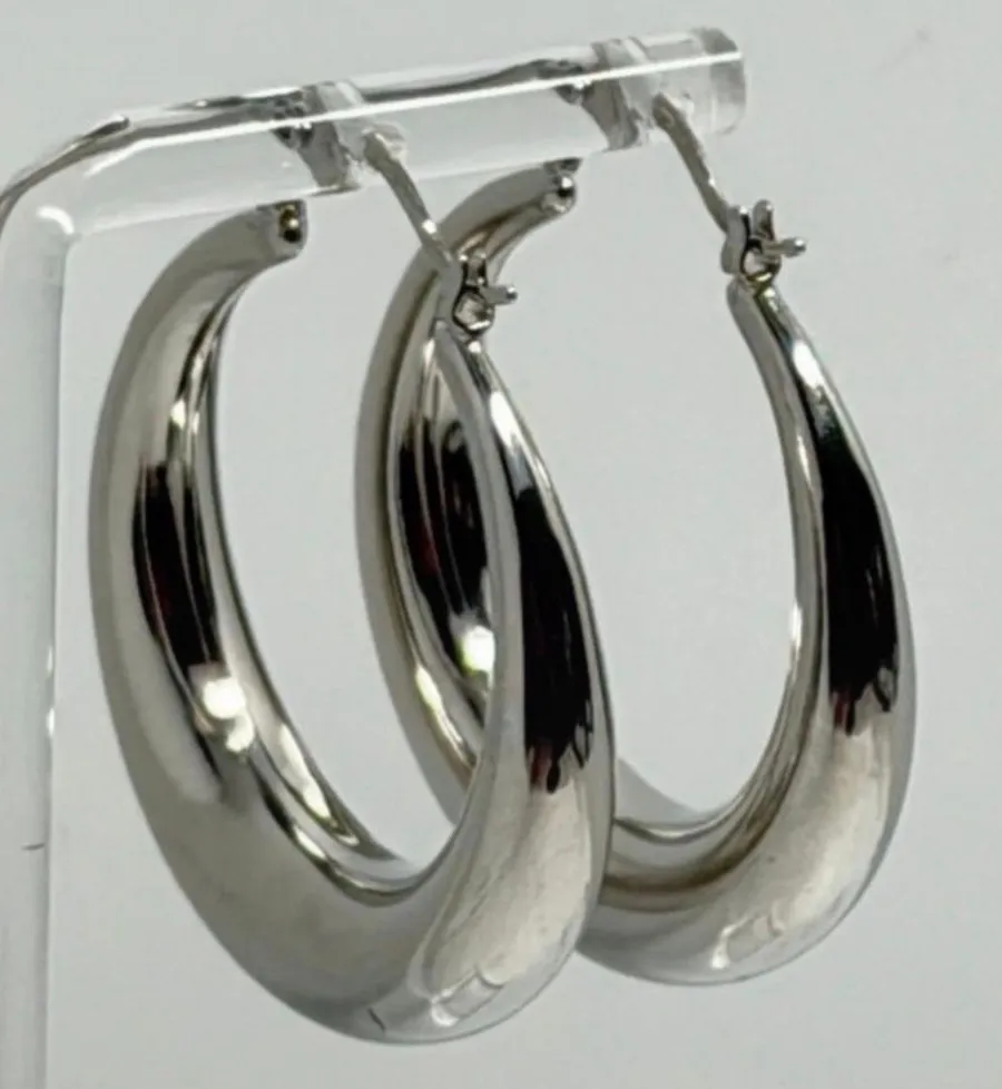 925 Sterling Silver Hoops Earrings