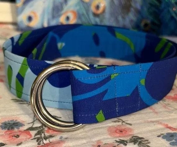 Preppy Pimp Size S Blue and Green Patterned Women's Belt