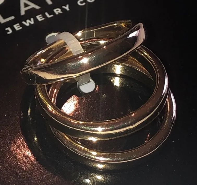 Size 7 Jasmine Lane Gold Tone Ring Triple Stack Set
