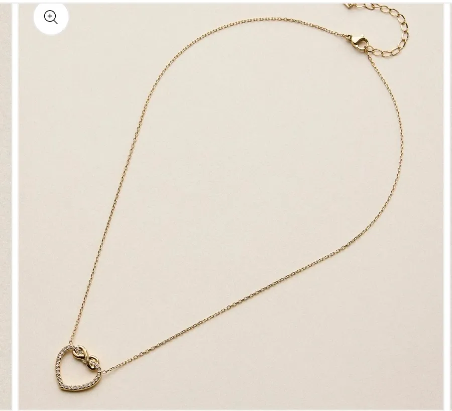 Stainless Steel Infinity Heart Necklace Gold