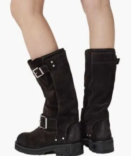 All Saints Tay Biker Suede Boots. Size 8 NWOT