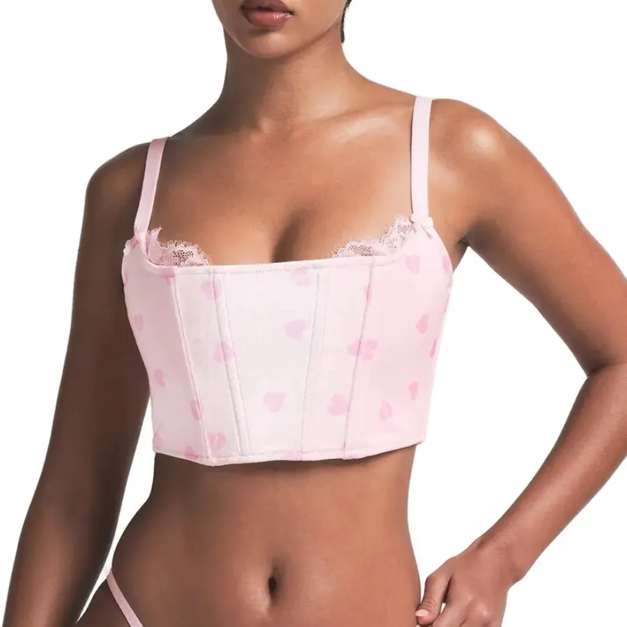 NWT Skims Velvet Lace Cropped Corset