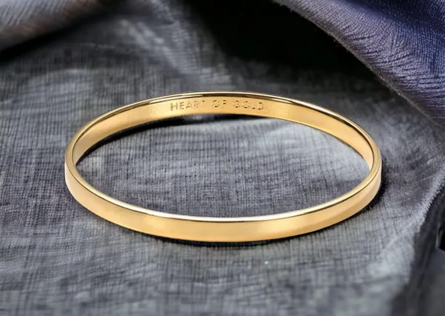 Heart Of Gold Idiom Bangle Bracelet