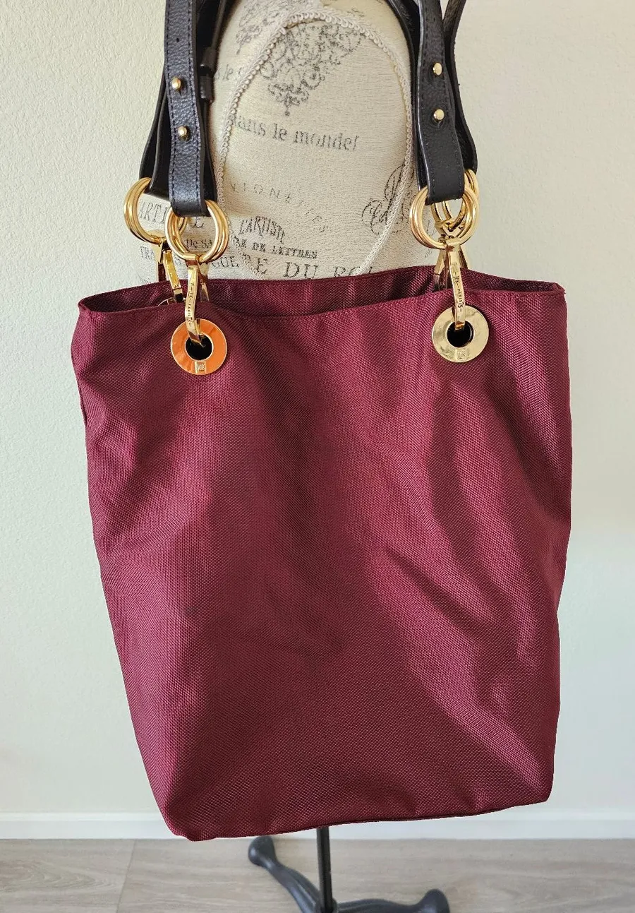 JPK Paris 75 Burgundy Ballistic Nylon Tote Bag