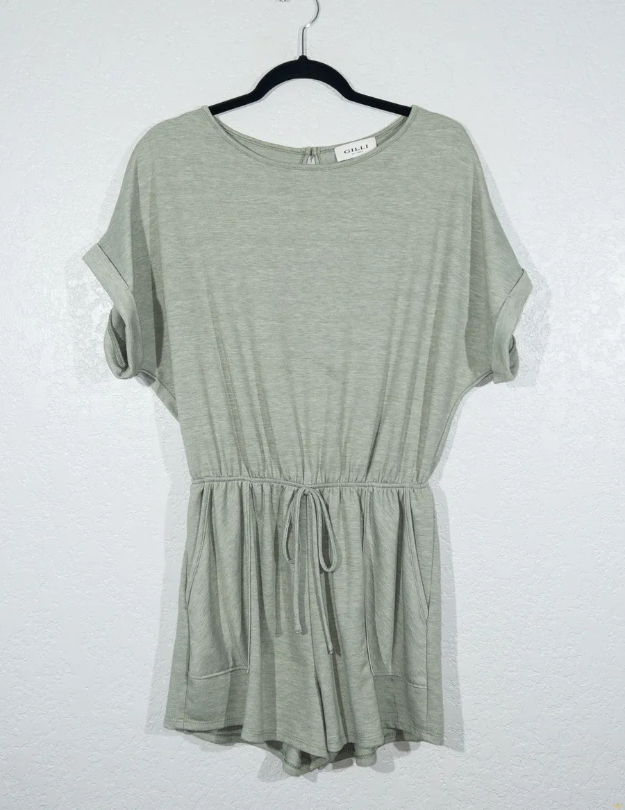 New Gilli Sea Green Butter Soft Casual Romper Size Medium