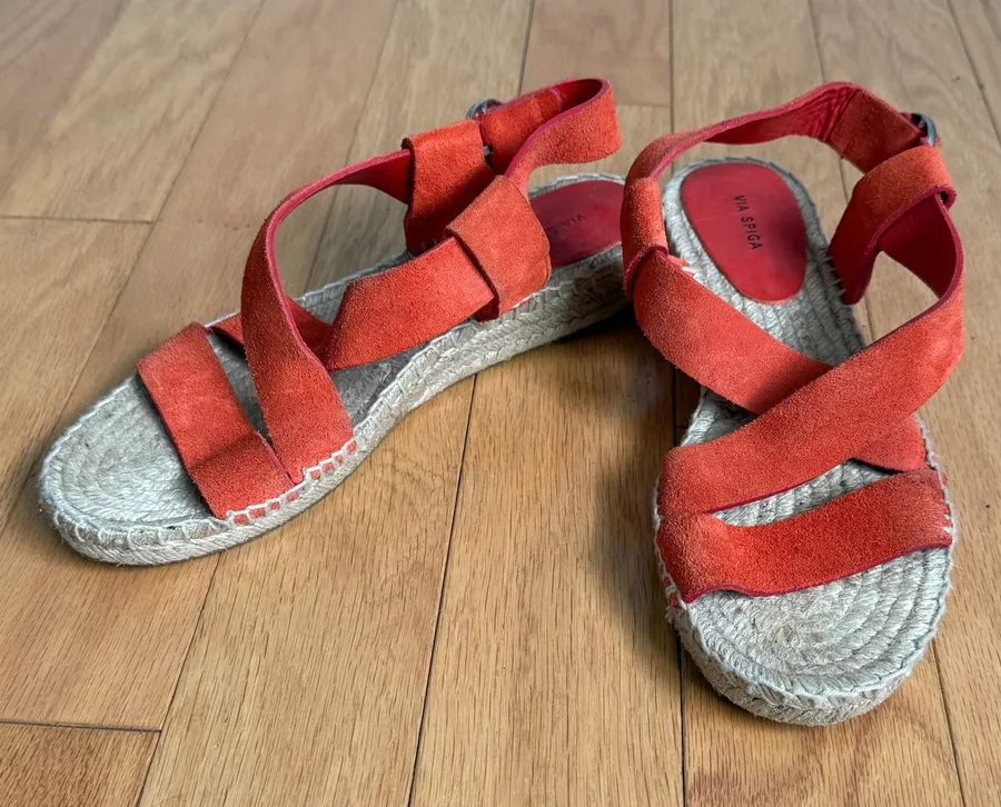 Via Spiga Espadrille Sandals Suede Ankle Strap