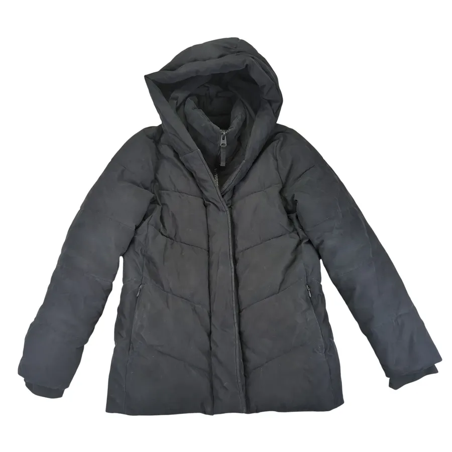 Abercrombie Fitch Ultra Black Puffer Jacket Hooded Wind Water Resistant Small
