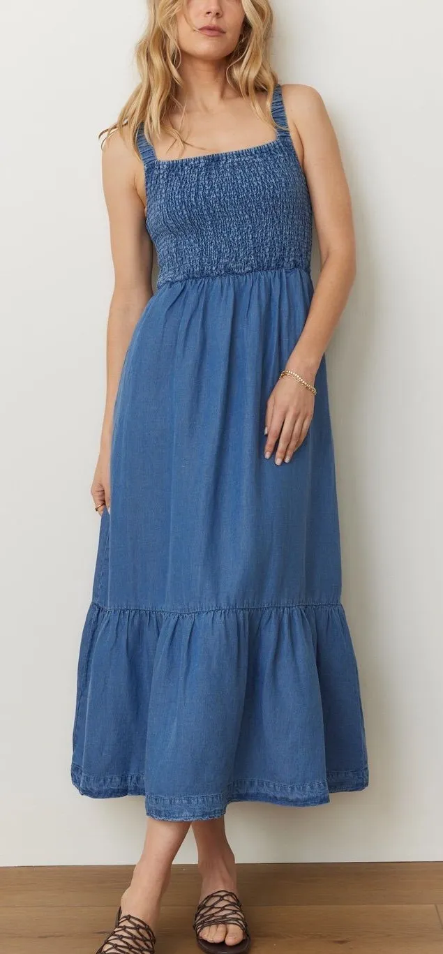 Marine Layer Selene Blue Maxi Dress Sleeveless XL