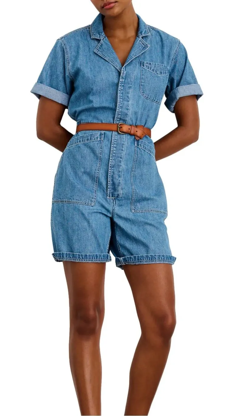 ALEX MILL Standard Denim Romper Blue Size M
