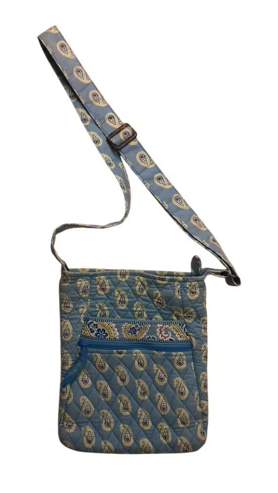 Vera Bradley Crossbody Bag Women Small Blue Quilted Paisley Hipster Spring