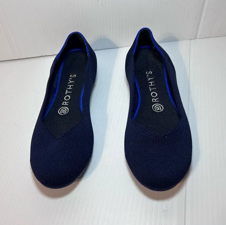 Rothy’s navy slip on flats shoe women size 7.5