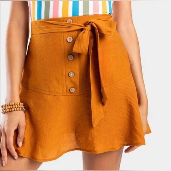 Harper Heritage Burnt Orange Mini Skirt Size Medium