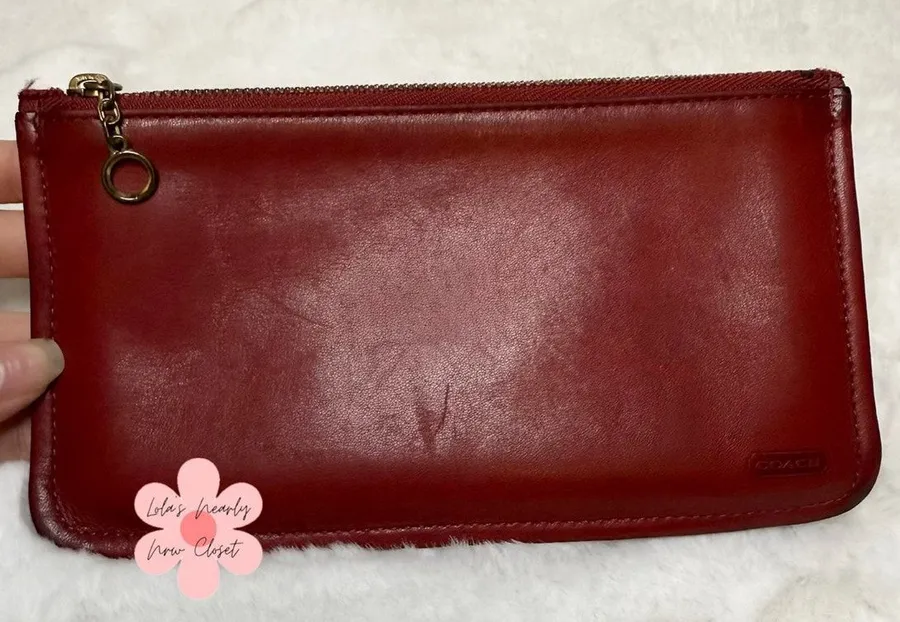 Vintage COACH Red Slim Pouch "Skinny Case" Style 7170