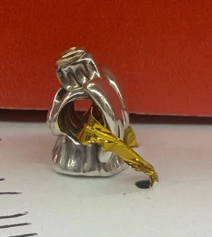 Pandora Retired Divine Angel 14K Gold Halo Charm 791770 Sterling Silver