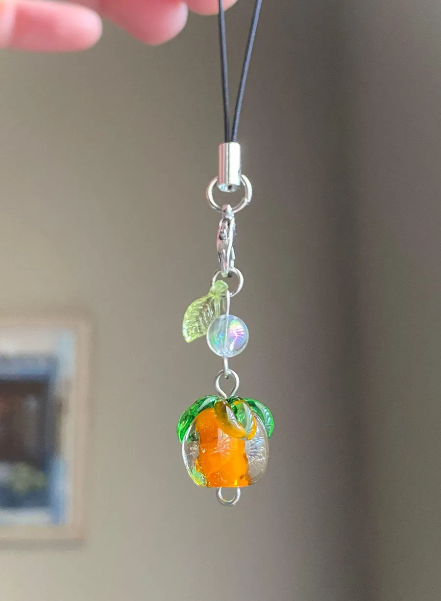 Kawaii funky y2k boho phone charm/keychain/bag accessory/car display🧡🍃