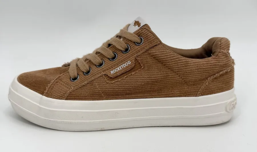 Rocket Dog Sneakers Womens 6 Tan Corduroy Cheery Retro Platform Skater Shoe READ