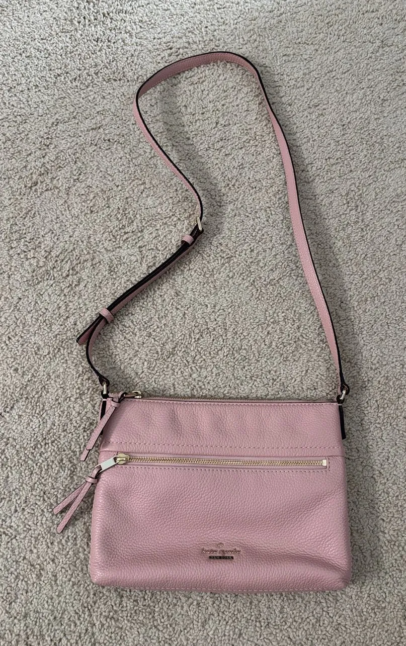 kate spade Pebbled Leather Crossbody in Light Pink