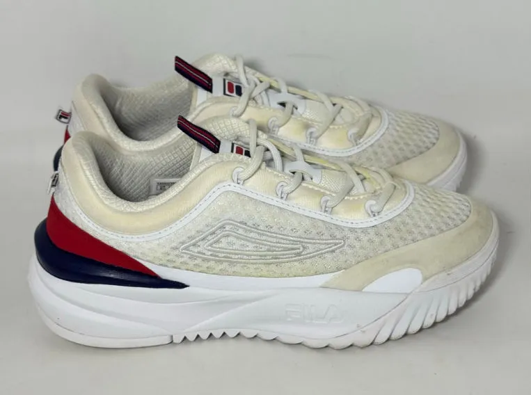 Women's Fila Disruptor Energized Lace Up Sneakers Size 8.5 White Red Blue