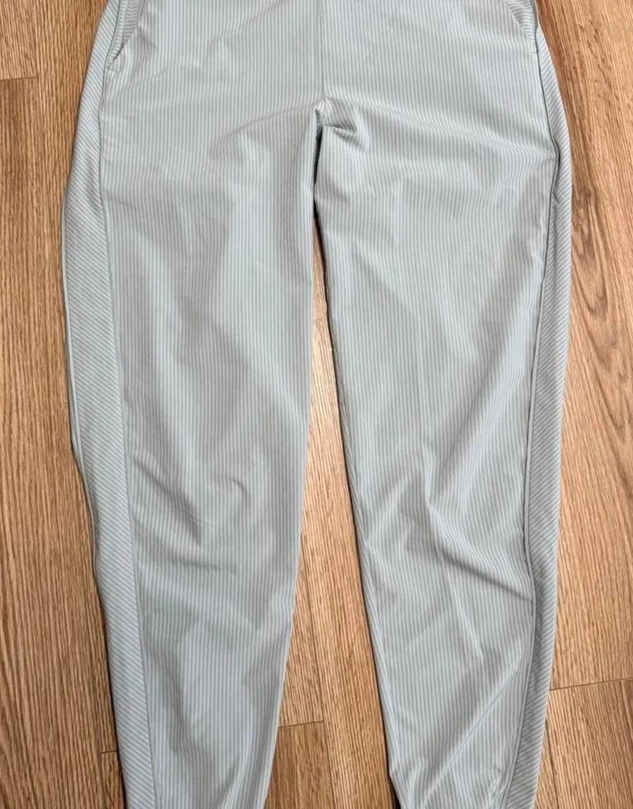 Athleta Striped Joggers Light Blue White Athletic Pants Size 0 Lightweight