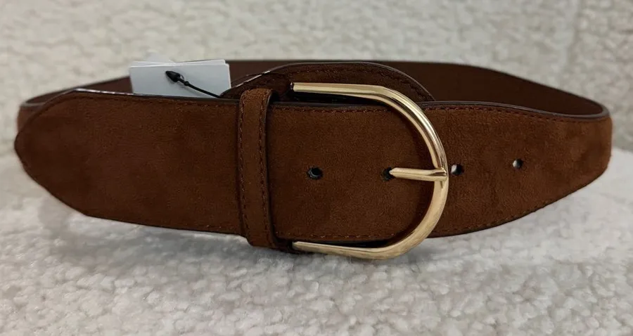 NWT H&M Brown ‘Waist Belt’ with Gold Metal Buckle, Size XS