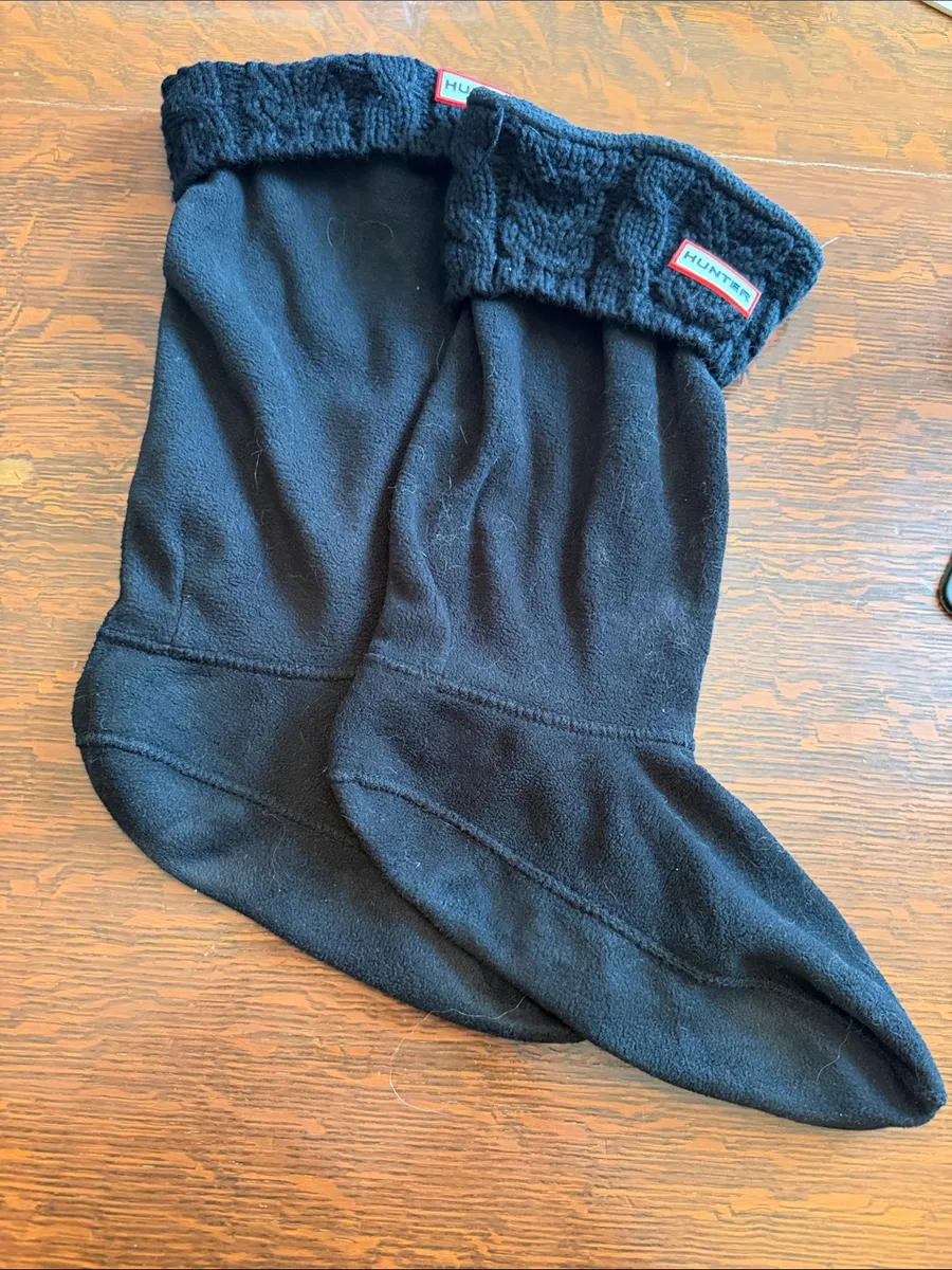 Hunter Black Cable Knit Boot Socks Size Xlarge
