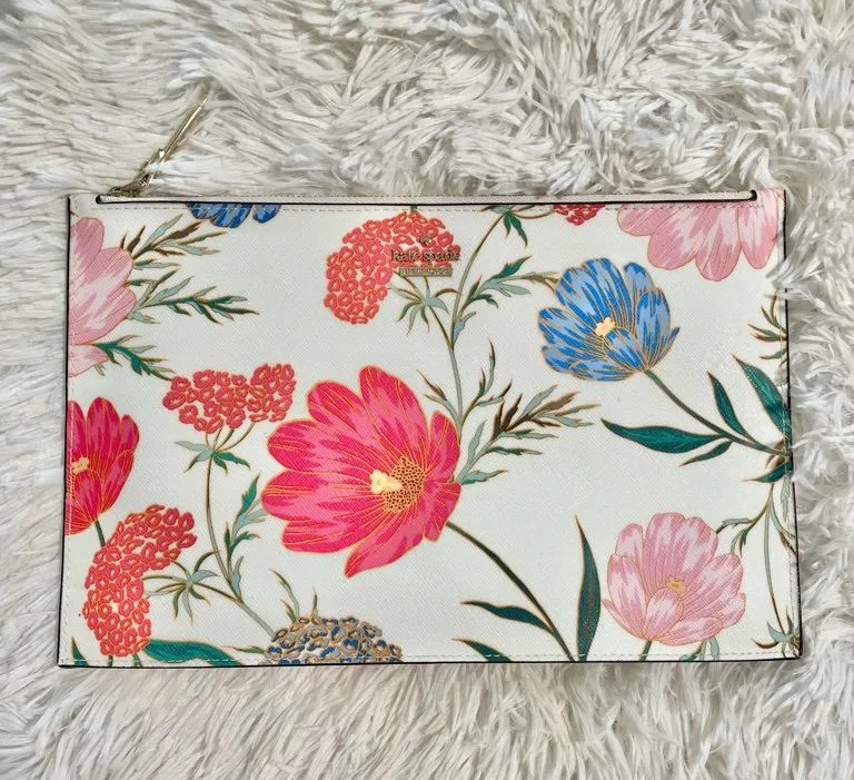 Kate Spade Cameron Street Blossom Hill Lilia Clutch Pouch Floral Zip