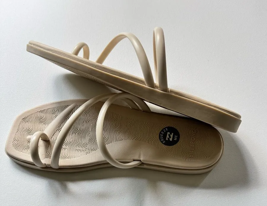 Billabong Women’s Neutral Beige Strappy Slide Sandals