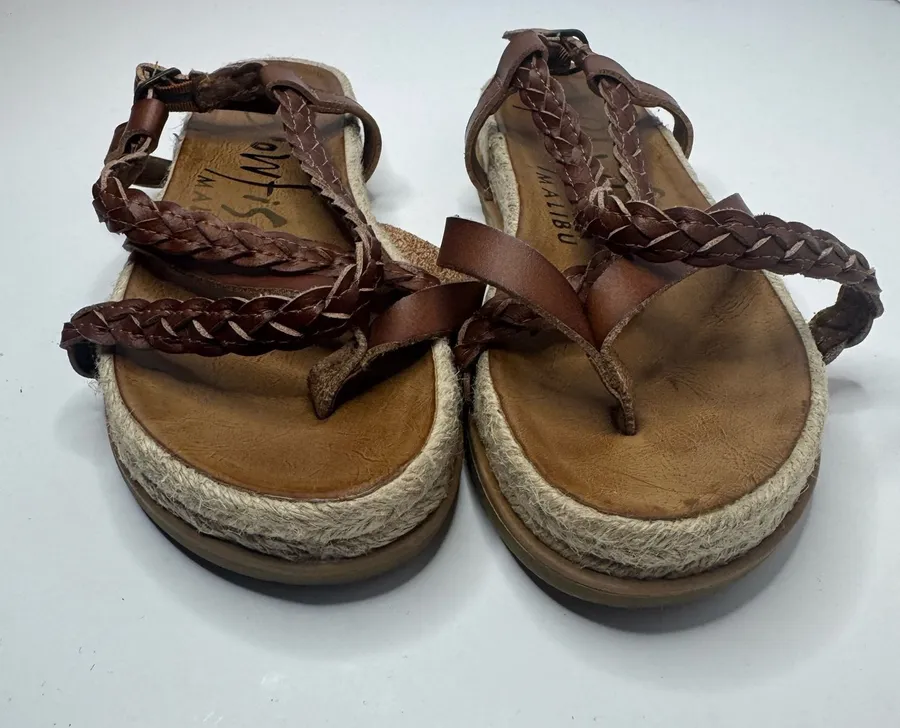 Blowfish by Malibu Vegan Strappy Braided Sandals Size 6.5