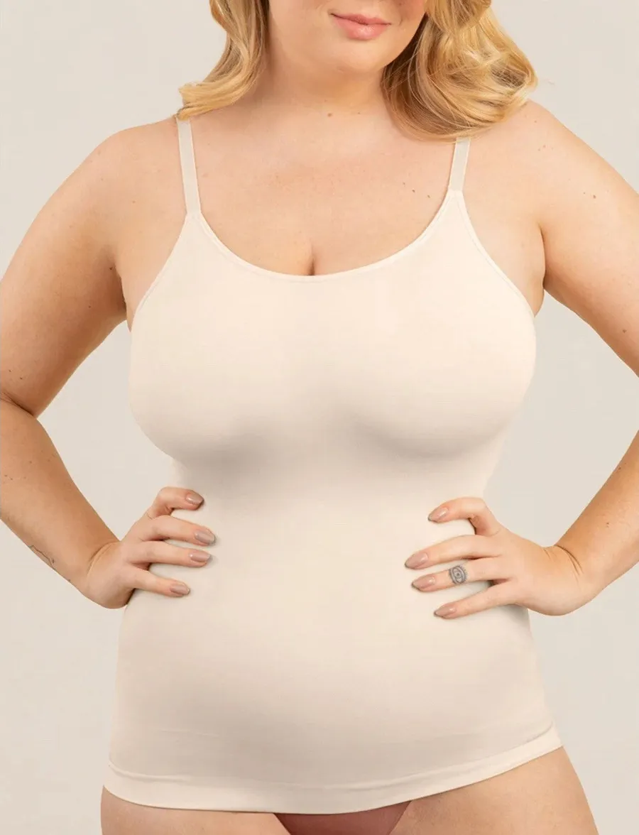 Shapermint All Day Every Day Scoop Neck Cami Sz SMALL Chai Smoothing Tank Tan