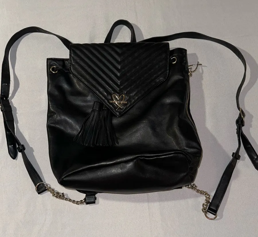 Victoria’s Secret Backpack Drawstring Bagpack Adjustable Secret Pocket Signature