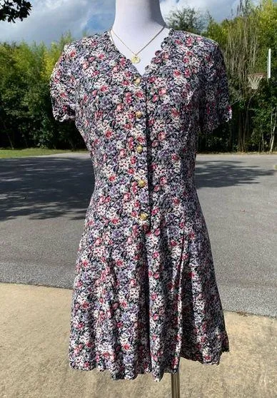 Vintage Ms Choice California Petite Floral Rayon Romper 10 Retro