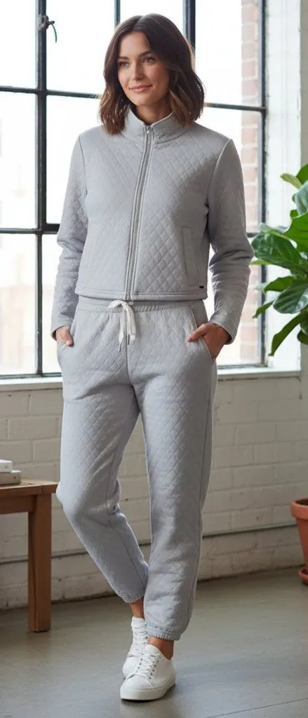 n:Philanthropy Alda Jacket & Alefc Pant Light Grey Loungewear Casual Set NWT