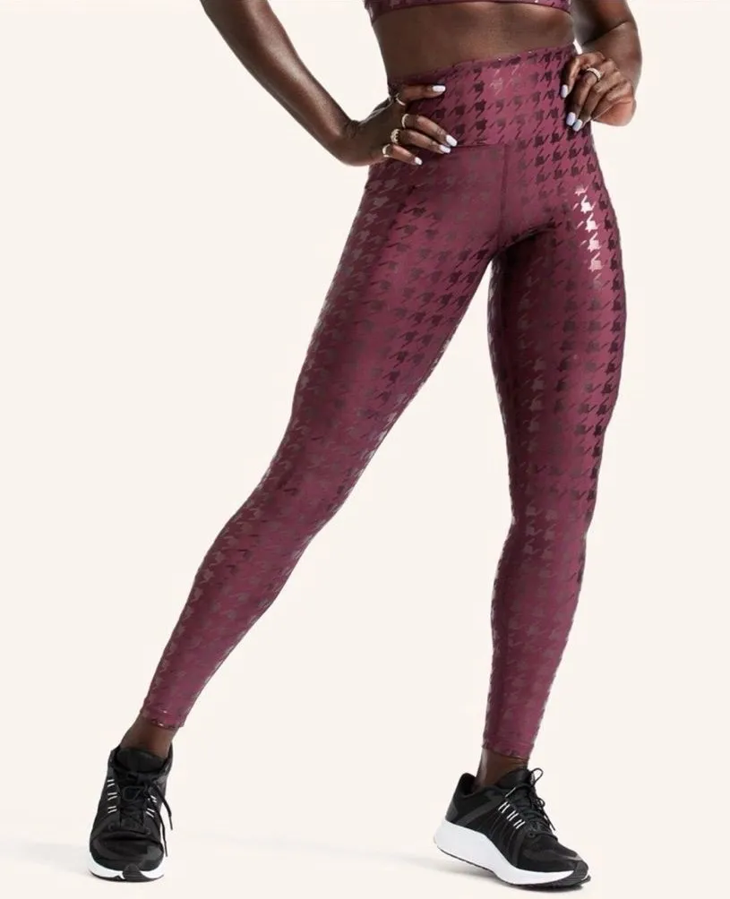 Peloton Size 2XL Purple Res Show Up Houndstooth Printed Legging