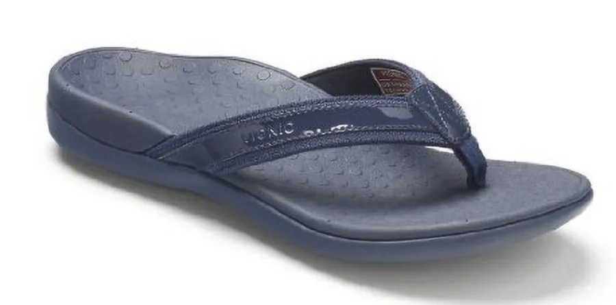 Vionic Tide Sandals 7 Navy Blue Orthopedic Arch Support Flip Flop Summer Comfy