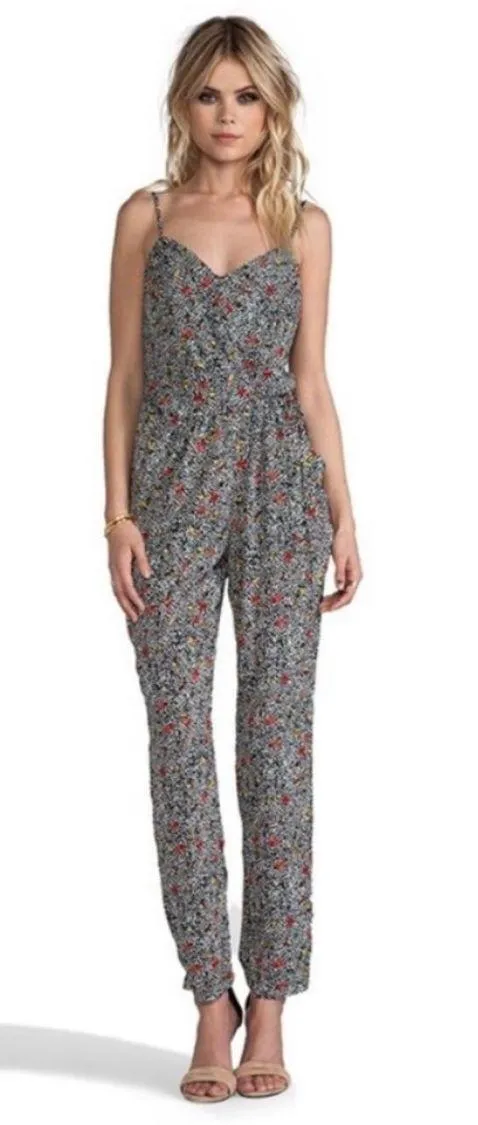 Greylin Jumpsuit M Matilda Ditzy Floral Polka Dot