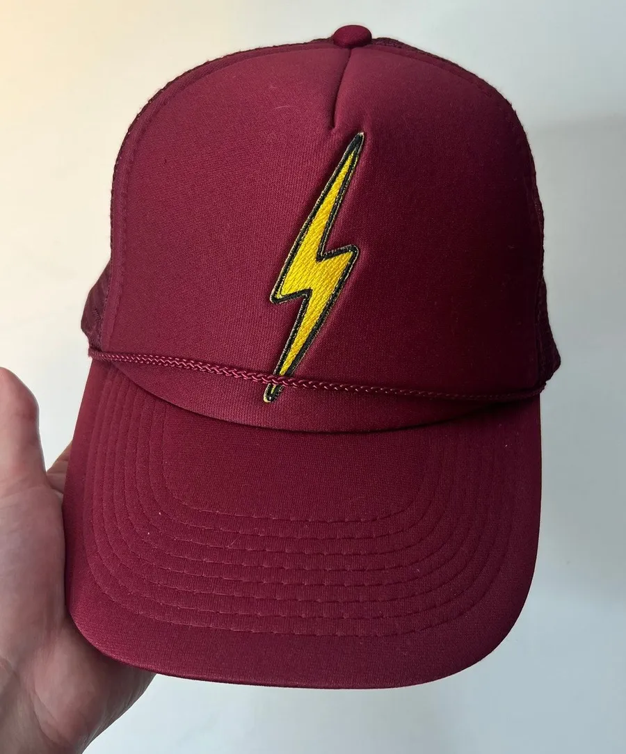 Aviator Nation Vintage Trucker Bolt Hat Maroon One Size