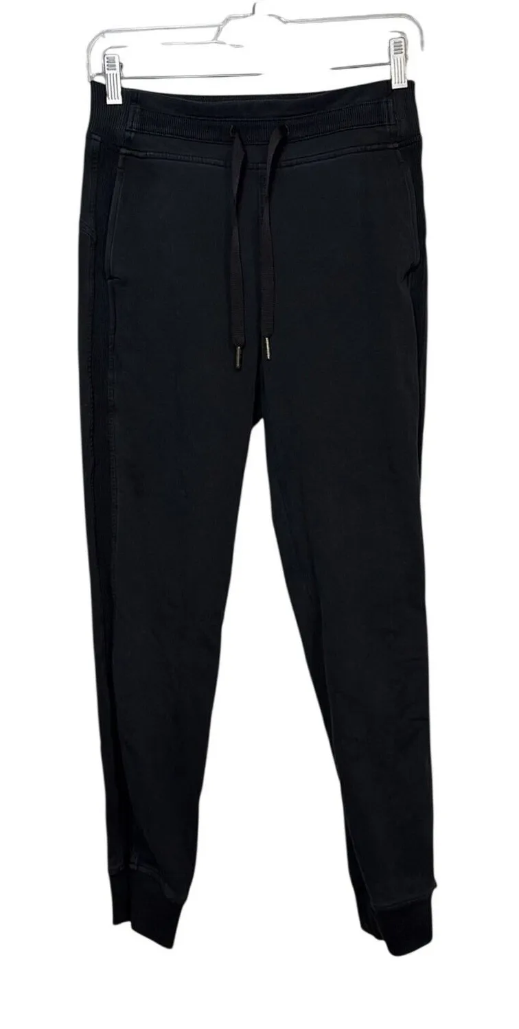 Lululemon Scuba High-Rise Jogger Women Size 6 Black Fleece Drawstring Sweatpants
