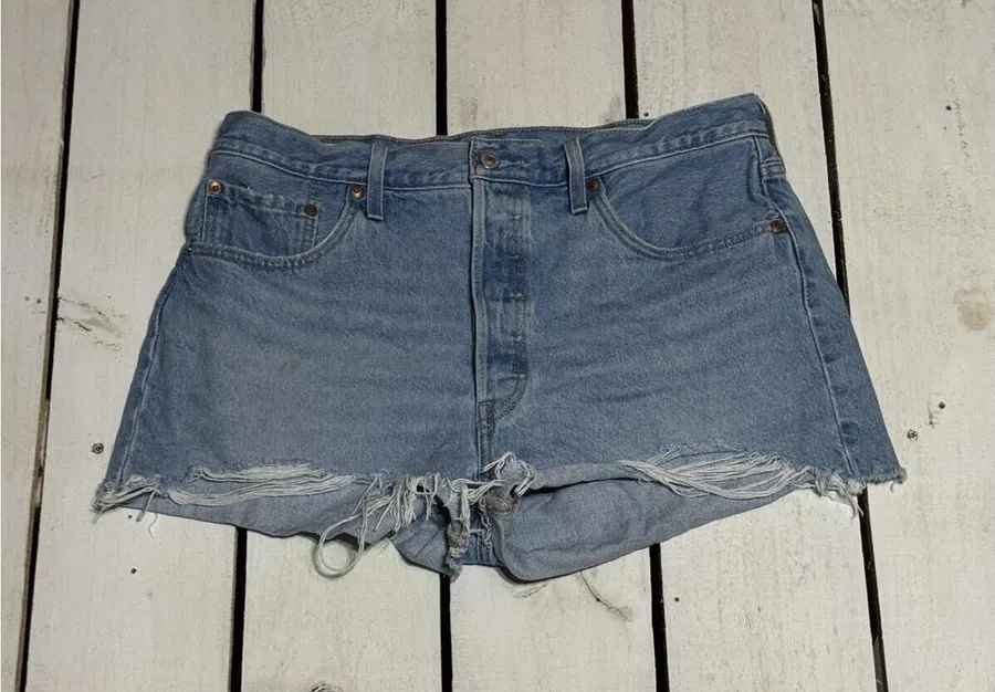 Levi's 501 Light Blue Denim Cutoff Shorts