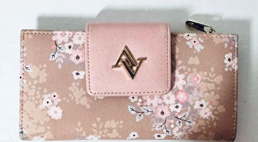 Adrienne Vittadini Floral Pink Wallet — Blush Floral Women's Wallet Lined