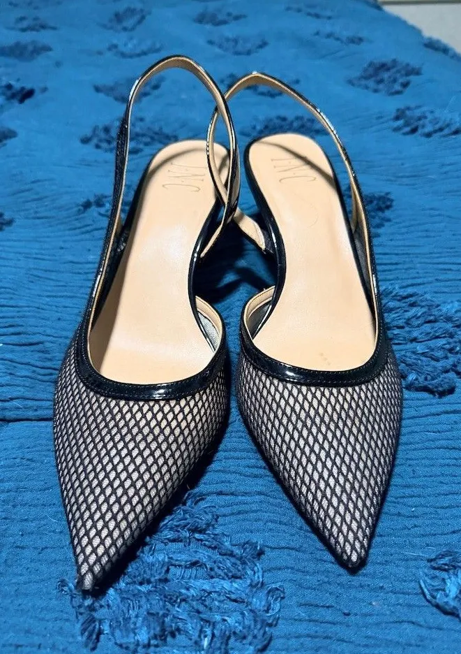 I.N.C. International Concepts Womens Slingback Kitten Heel Pumps Black Size 8.5