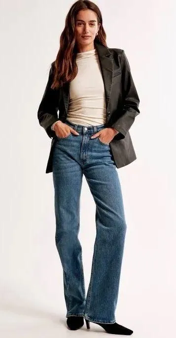 Abercrombie Vegan Leather Blazer