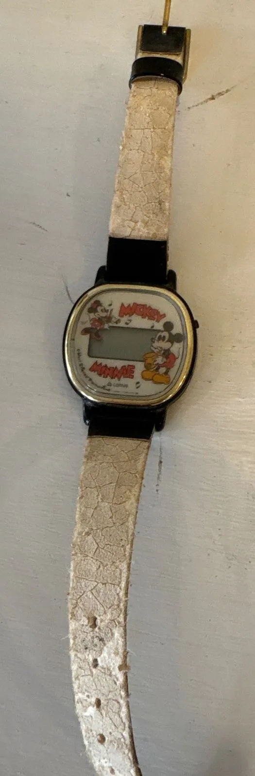 Vintage Lorus Mickey Minnie Mouse Digital Watch Walt Disney Productions Y799
