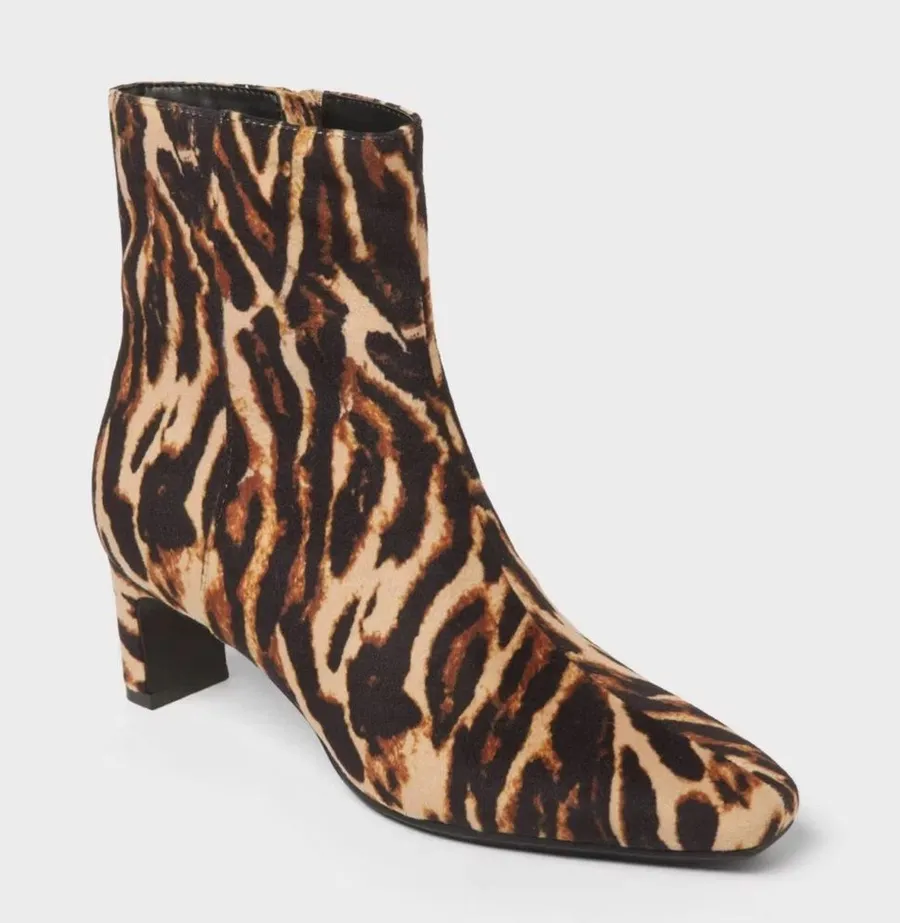 a new day Leopard-Print Ankle Boot in Tan and Brown