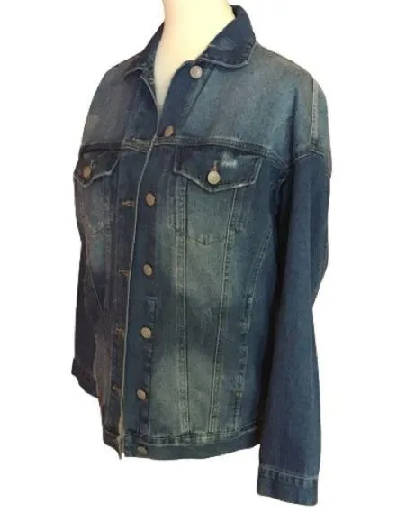 YMI oversized distressed jean jacket