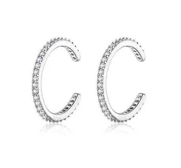 925 Sparkling Simple Ear Cuff Earrings