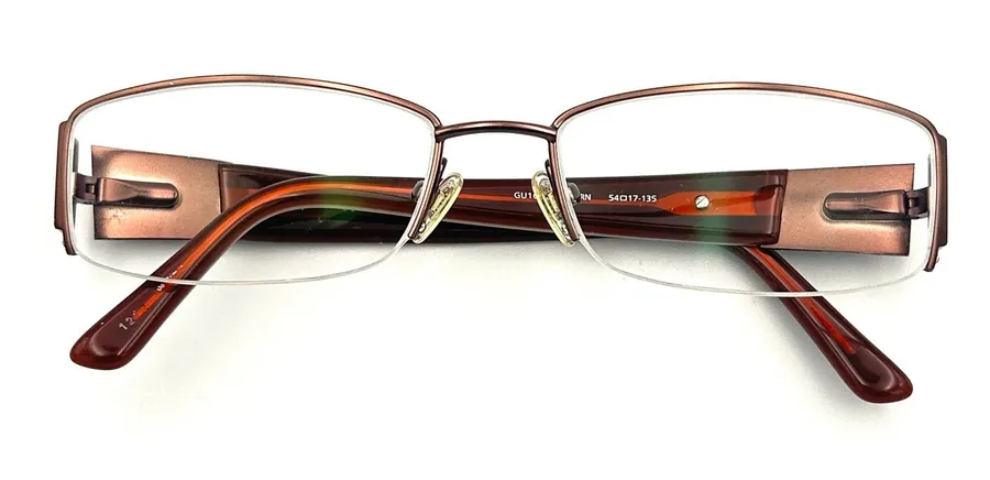 Guess Eyeglasses FRAMES Womens Rectangular Semi Rimless Brown 54-17-135 RX Ready