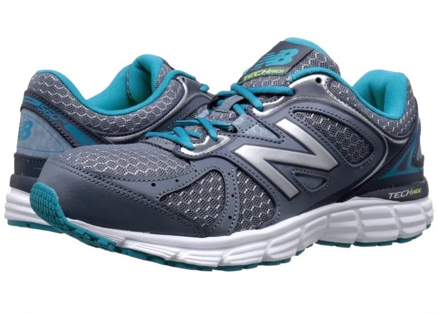 New Balance Gray and Teal Athletic Sneakers