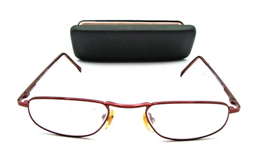 Pink Framed Readers 1.50 Reading Glasses Eyeglasses Rectangular Shape Hard Case