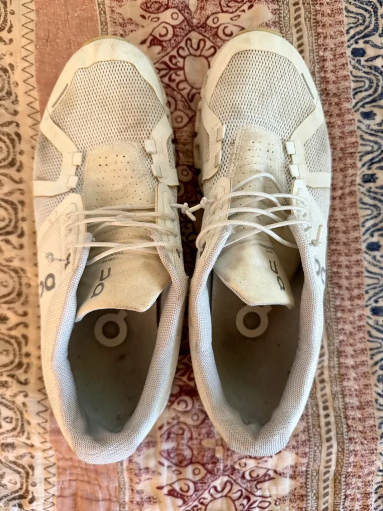 On Cloud 5 in All White, women's size 9.5